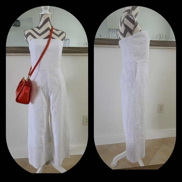 Retail $289 Club Monaco white jumpsuit str… - Picture 5 of 14